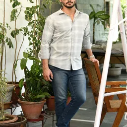 HONNETE Tartan Checked Cotton Casual Shirt-image-78