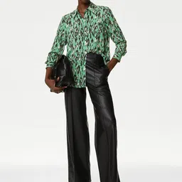 Marks & Spencer Abstract Printed Spread Collar Casual Shirt-picture-29