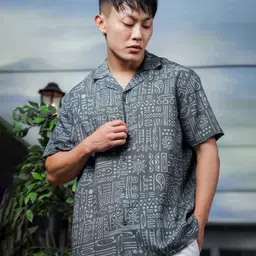 House of Koala Unisex Geometric Classic Opaque Printed Casual Shirt-image-27