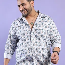 Instafab Plus Classic Geometric Printed Casual Shirt-picture-32