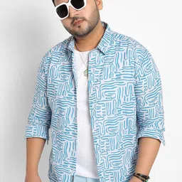 Instafab Plus Classic Abstract Printed Cotton Casual Shirt-picture-14