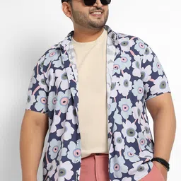 Instafab Plus Plus Size Spread Collar Floral Printed Casual Shirt-picture-21
