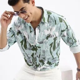 SHOWOFF Standard Slim Fit Printed Casual Shirt-picture-29