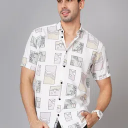 PAUL STREET Geometric Printed Standard Slim Fit Opaque Casual Shirt-picture-38