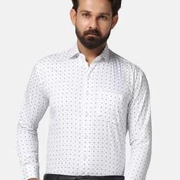 TAHVO Ditsy Printed Smart Slim Fit Cotton Casual Shirt-image-42