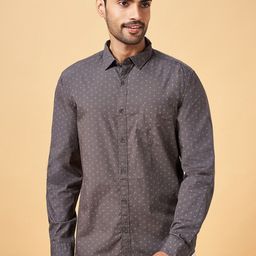 BYFORD by Pantaloons Micro Ditsy Printed Slim Fit Opaque Pure Cotton Casual Shirt-image-19