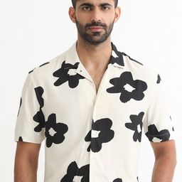 RARE RABBIT Men Heming Floral Printed Slim Fit Cotton Shirt-picture-41