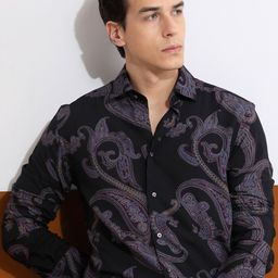 RARE RABBIT Men Zeus Printed Slim Fit Comfort Shirt-image-65