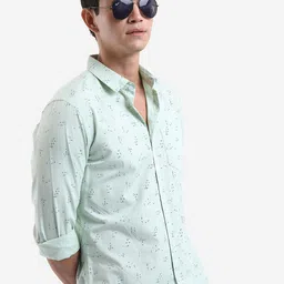HIGHLANDER Micro Ditsy Printed Cotton Casual Shirt-picture-28
