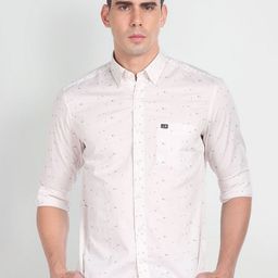 Arrow Sport Button-Down Collar Micro Ditsy Printed Slim Fit Opaque Cotton Casual Shirt-image-26
