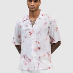 Snitch Men Relaxed Boxy Fit Cuban Collar Abstract Printed Casual Shirt-image-46