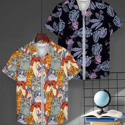 HELLCAT Boys Floral Opaque Printed Casual Shirt-image-2
