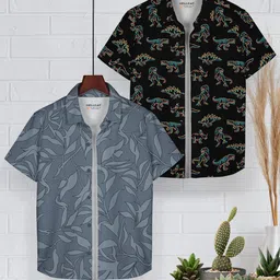 HELLCAT Boys Floral Opaque Printed Casual Shirt-picture-21