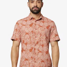 Celio Classic Floral Printed Cotton Casual Shirt-image-9