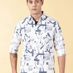 VALEN CLUB Slim Fit Abstract Printed Opaque Casual Shirt-picture-35