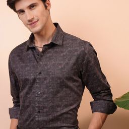LOCOMOTIVE Slim Fit Premium Premium Satin Printed Occasion Shirt-image-71