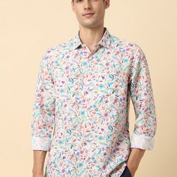 Allen Solly Slim Fit Floral Printed Linen & Cotton Casual Shirt-image-48