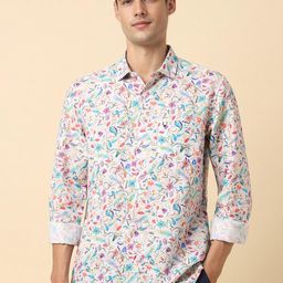 Allen Solly Slim Fit Floral Printed Linen & Cotton Casual Shirt-image-50