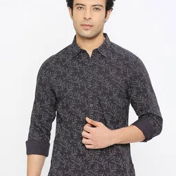 SPYKAR Classic Floral Printed Slim Fit Cotton Shirt-picture-38