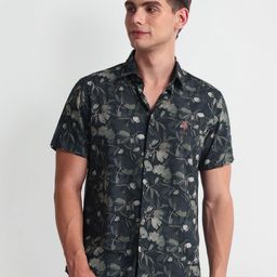 U.S. Polo Assn. Denim Co. Men Slim Fit Floral Printed Spread Collar Casual Shirt-image-52