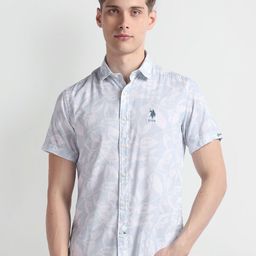 U.S. Polo Assn. Denim Co. Slim Fit Floral Printed Opaque Cotton Casual Shirt-picture-33