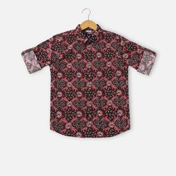 Allen Solly Junior Boys Slim Fit Floral Printed Long Roll Up Sleeves Cotton Casual Shirt-image-64