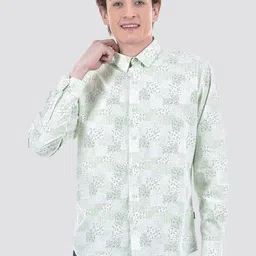 Numero Uno Slim Fit Floral Printed Spread Collar Cotton Shirt-image-67
