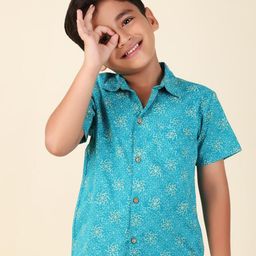 Fabindia Boys Floral Printed Cotton Casual Shirt-picture-14