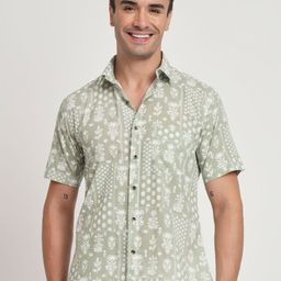 Stuffie Land Spread Collar Floral Printed Cotton Casual Shirt-image-82