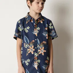 Jack & Jones Junior Boys Floral Printed Pure Cotton Casual Shirt-picture-19