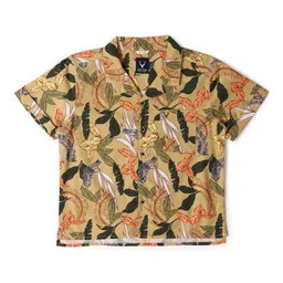 Allen Solly Junior Boys Floral Printed Cuban Collar Casual Shirt-picture-37