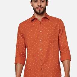 Greenfibre Micro Ditsy Printed Spread Collar Pure Cotton Casual Shirt-picture-10