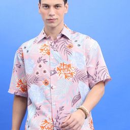 HIGHLANDER Floral Printed Spread Collar Oversized Fit Casual Shirt-image-25