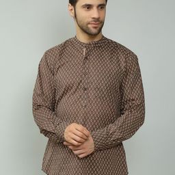 Spring Soul Comfort Conversational Printed Mandarin Collar Cotton Casual Shirt-image-76