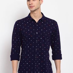 Pepe Jeans Men Blue Opaque Printed Casual Shirt-image-110
