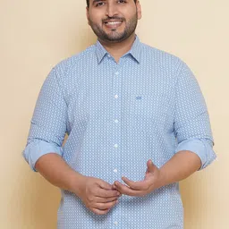 John Pride Plus Size Geometric Printed Pure Cotton Casual Shirt-image-27