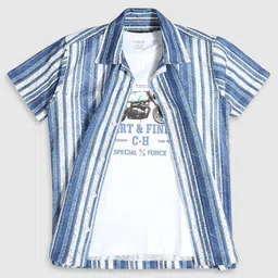 CAVIO Boys Standard Printed Pure Cotton Casual Shirt and T-Shirt-image-37