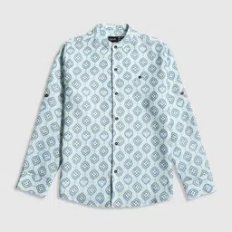 CAVIO Boys Standard Opaque Ethnic Motifs Printed Cotton Casual Shirt-picture-35
