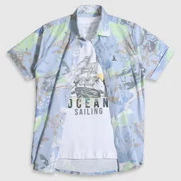 CAVIO Boys Standard Graphic Printed Pure Cotton Shirt With T-Shirt-image-88