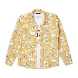 CAVIO Boys Standard Conversational Printed Pure Cotton Shirt With T-Shirt-picture-6