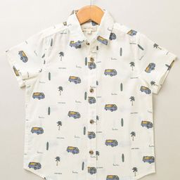Sweetlime By AS Boys Standard Fit Conversational Printed Cotton Linen Casual Shirt-image-8