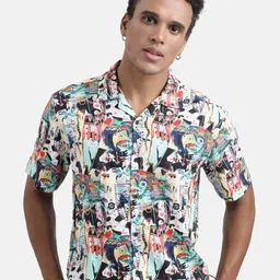 Bene Kleed Conversational Printed Cuban Collar Casual Shirt-image-93