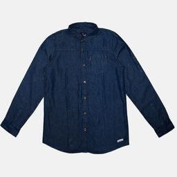 KiddoPanti Boys Blue Regular Fit Denim Casual Shirt-image-1