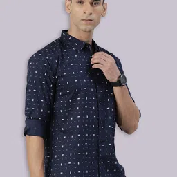 Joven Abstract Printed Pure Cotton Casual Shirt-image-51