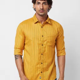 SPYKAR Vertical Striped Long Sleeves Cotton Casual Shirt-image-64