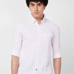 SPYKAR Vertical Striped Pure Cotton Casual Shirt-image-15
