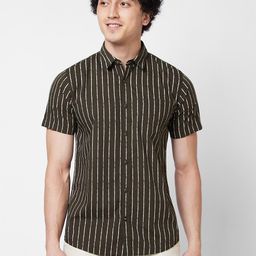 SPYKAR Vertical Stripes Cotton Casual Shirt-image-98