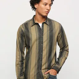 Pepe Jeans Regular Fit Striped Printed Spread Collar Cotton Casual Shirt-image-62