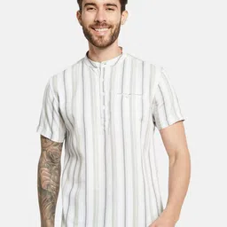 METTLE Opaque Striped Cotton Casual Shirt-image-52