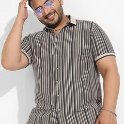 Instafab Plus Classic Striped Cotton Casual Shirt-picture-14